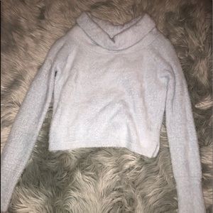 Forever 21 fuzzy light blue crop top